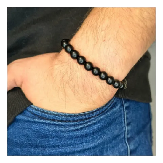 Zestaw Bransoletka męska bogactwo ochrona równowaga cytryn hematyt agat 8mm
